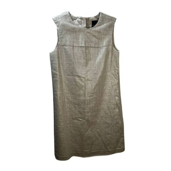 Cynthia Rowley Beige Sleeveless Shift Dress Womens‎ Size 2 Linen Blend - Picture 1 of 5
